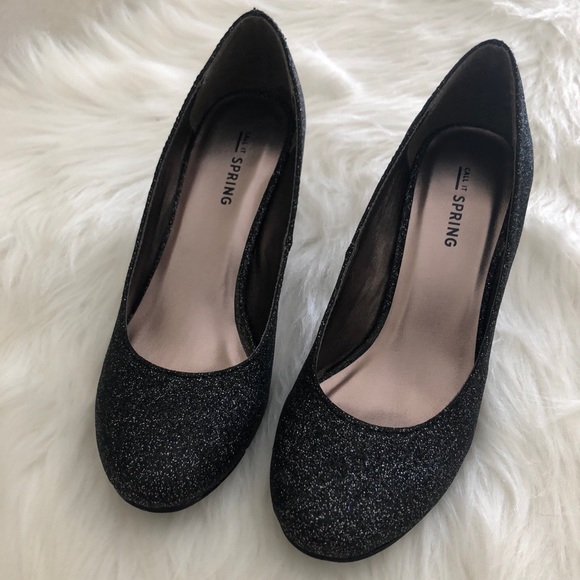 Black Sparkle Heels, size 6 - Picture 2 of 5